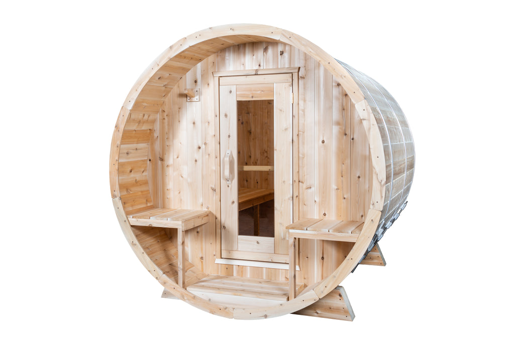 Dundalk LeisureCraft Serenity Barrel Sauna CTC2245W (Wood Burning Heater) Canadian Timber Collection