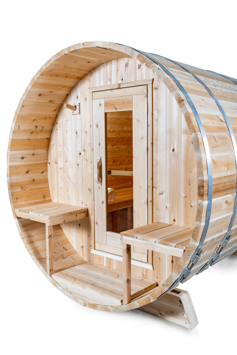 Dundalk LeisureCraft Serenity Barrel Sauna CTC2245W (Wood Burning Heater) Canadian Timber Collection