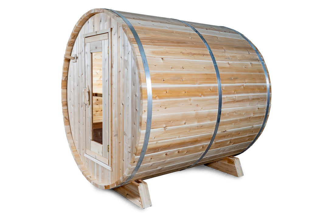 Dundalk LeisureCraft Harmony Barrel Sauna CTC22W (Wood burning Heater) Canadian Timber Collection