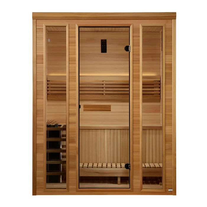 Golden Designs 2025 GDI-7030-01 "Andermatt Edition" 3 Person Traditional Steam Sauna - Pacific Premium Clear Cedar