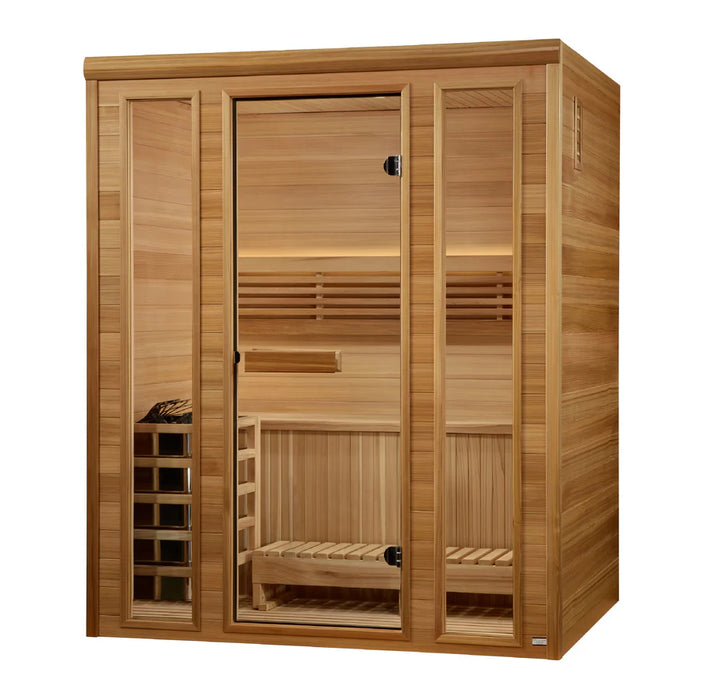 Golden Designs 2025 GDI-7030-01 "Andermatt Edition" 3 Person Traditional Steam Sauna - Pacific Premium Clear Cedar