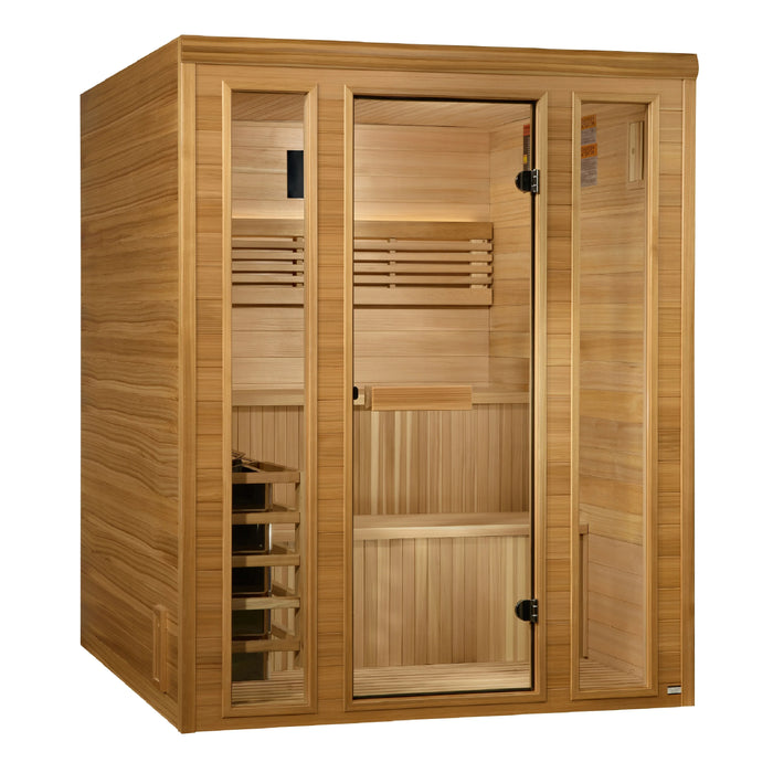 Golden Designs 2025 GDI-7060-01 "Engelberg Edition" 6 Person Traditional Steam Sauna - Pacific Premium Clear Cedar