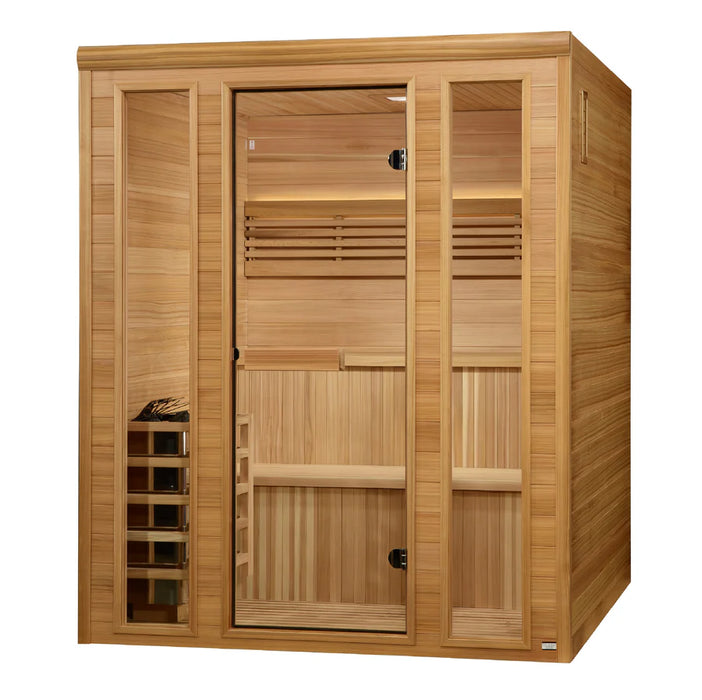 Golden Designs 2025 GDI-7060-01 "Engelberg Edition" 6 Person Traditional Steam Sauna - Pacific Premium Clear Cedar