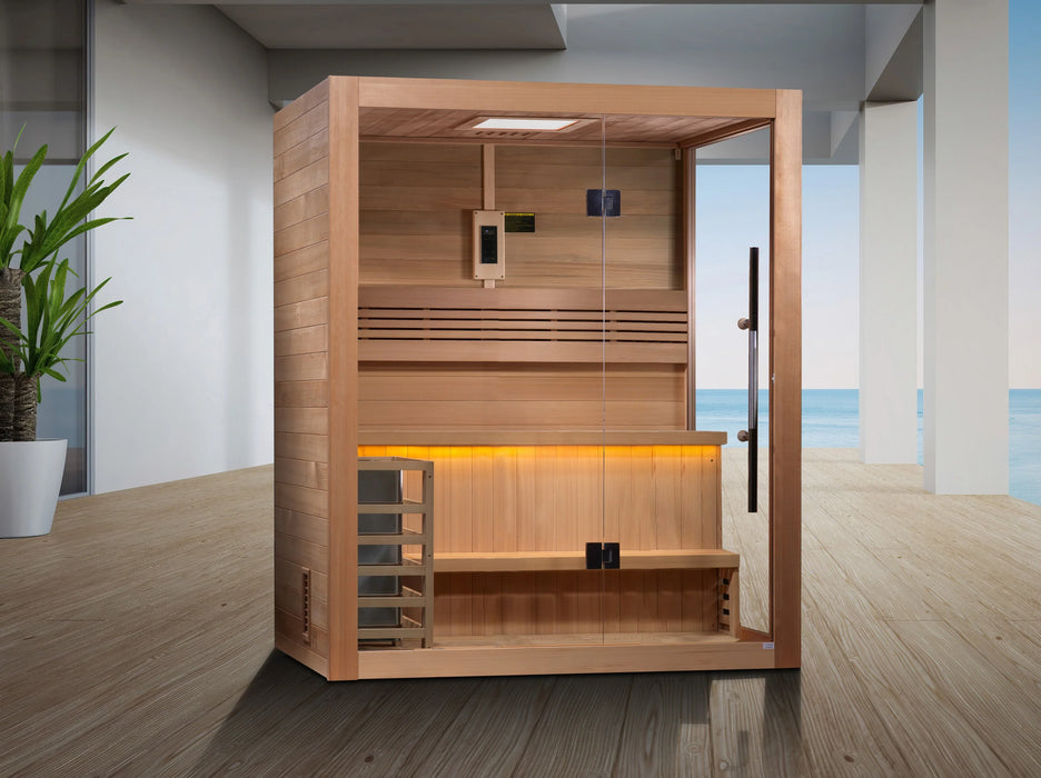 Golden Designs GDI-7202-01 "Hanko Edition" 2-3 Person Traditional Sauna - Canadian Red Cedar Interior