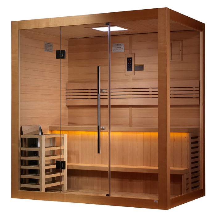 Golden Designs GDI-7203-01 "Forssa Edition" 3-4 Person Traditional Sauna - Canadian Red Cedar Interior