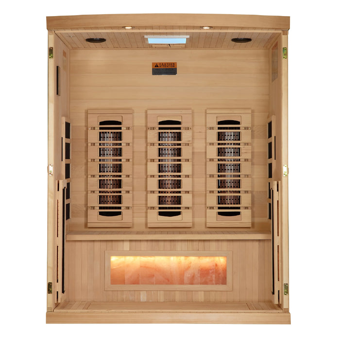 Golden designs 3-Person Full Spectrum with Himalayan Salt Bar Sauna