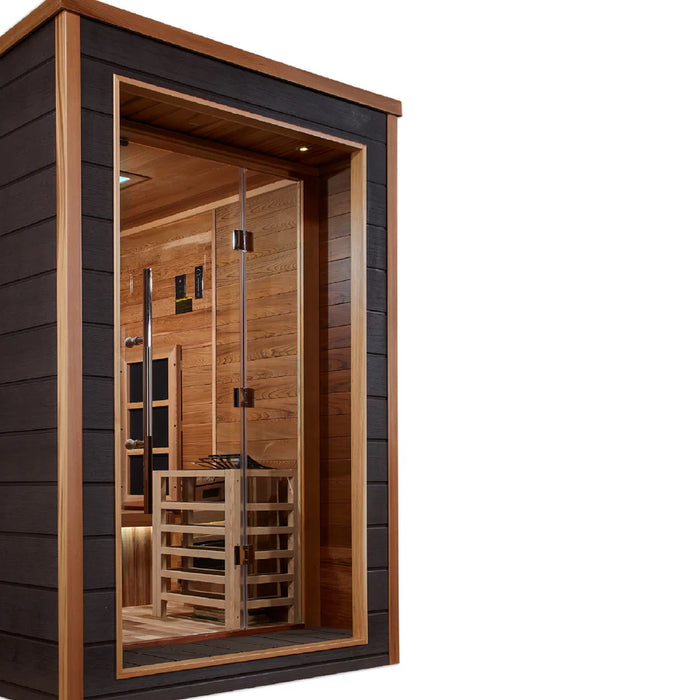 Golden Designs GDI-8226-01 Karlstad 6 Person Outdoor-Indoor PureTech™ Hybrid Full Spectrum Sauna - Canadian Red Cedar Interior