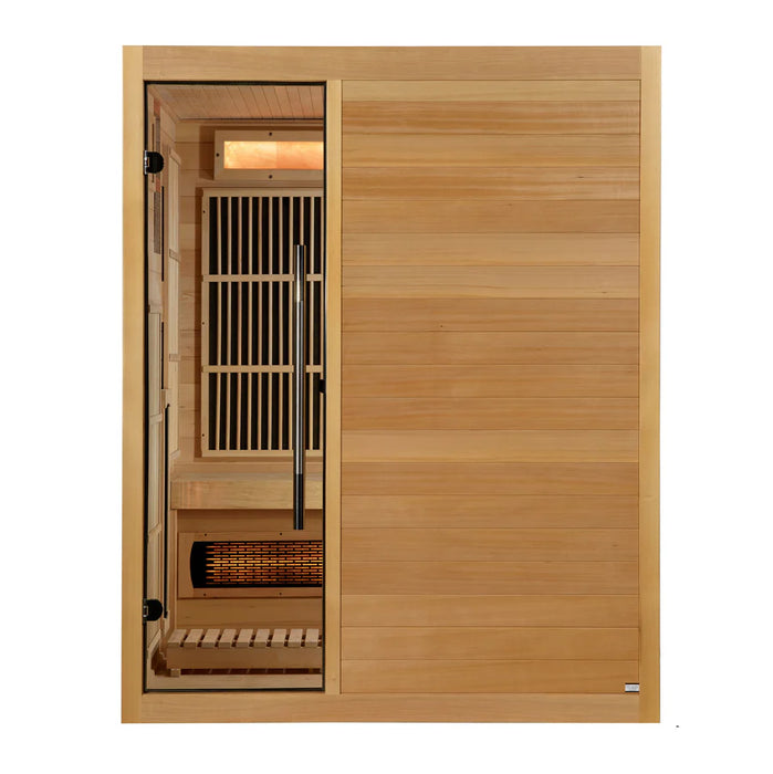 Golden Designs 2025 Soria GDI-8330-01 3 Per Hybrid Sauna (Indoor) Full Spectrum and Harvia Traditional Stove