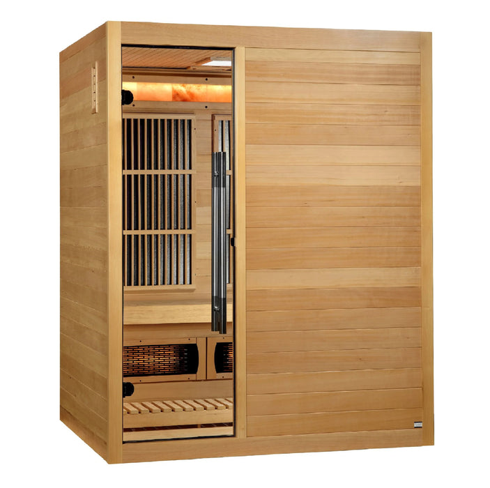 Golden Designs 2025 Soria GDI-8330-01 3 Per Hybrid Sauna (Indoor) Full Spectrum and Harvia Traditional Stove