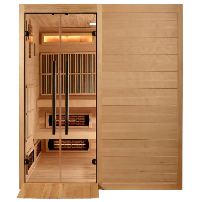 Golden Designs 2025 Toledo GDI-8360-01 6 Per Hybrid Sauna (Indoor). Full Spectrum and Harvia Traditional Stove