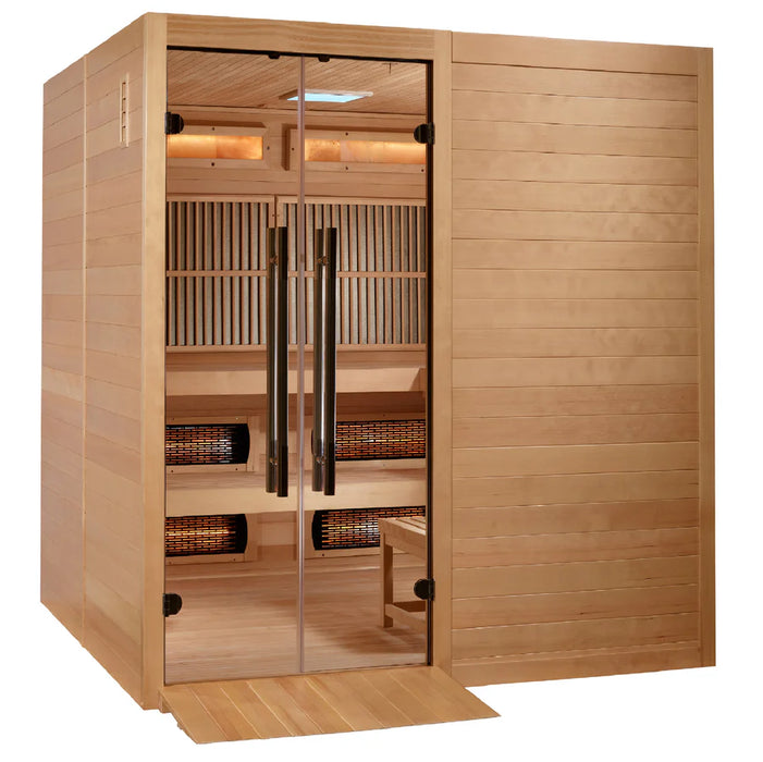 Golden Designs 2025 Toledo GDI-8360-01 6 Per Hybrid Sauna (Indoor). Full Spectrum and Harvia Traditional Stove