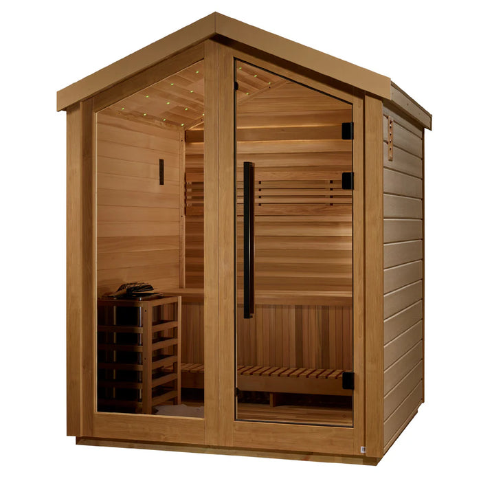 Golden Designs GDI-8503-01 Savonlinna 3 Person Outdoor Traditional Sauna - Canadian Red Cedar Interior