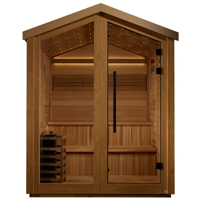 Golden Designs GDI-8506-01 Kaarina 6 Person Outdoor Traditional Sauna - Canadian Red Cedar Interior