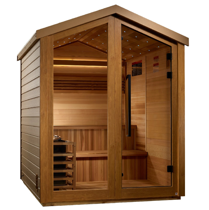 Golden Designs GDI-8506-01 Kaarina 6 Person Outdoor Traditional Sauna - Canadian Red Cedar Interior