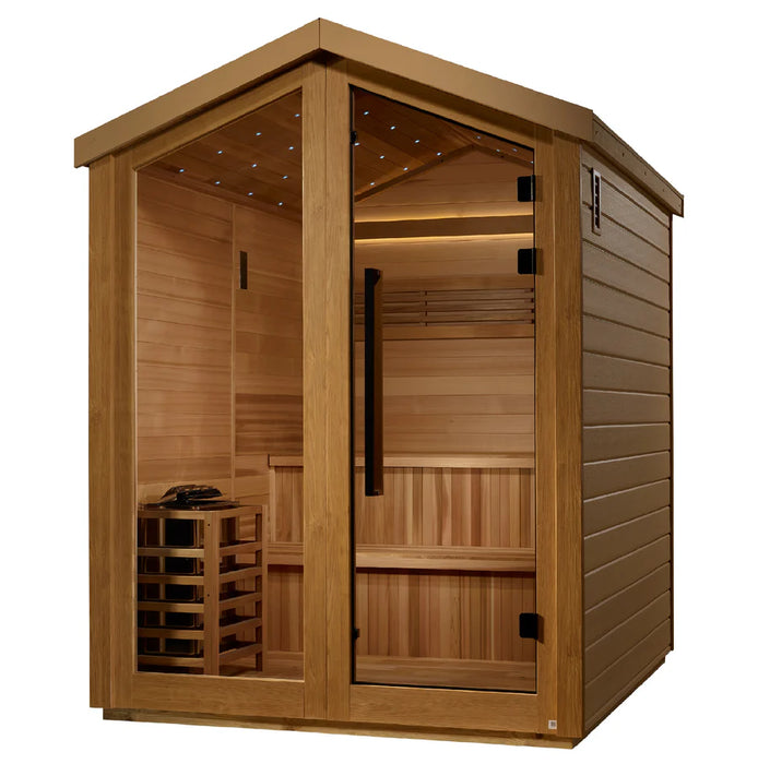 Golden Designs GDI-8506-01 Kaarina 6 Person Outdoor Traditional Sauna - Canadian Red Cedar Interior