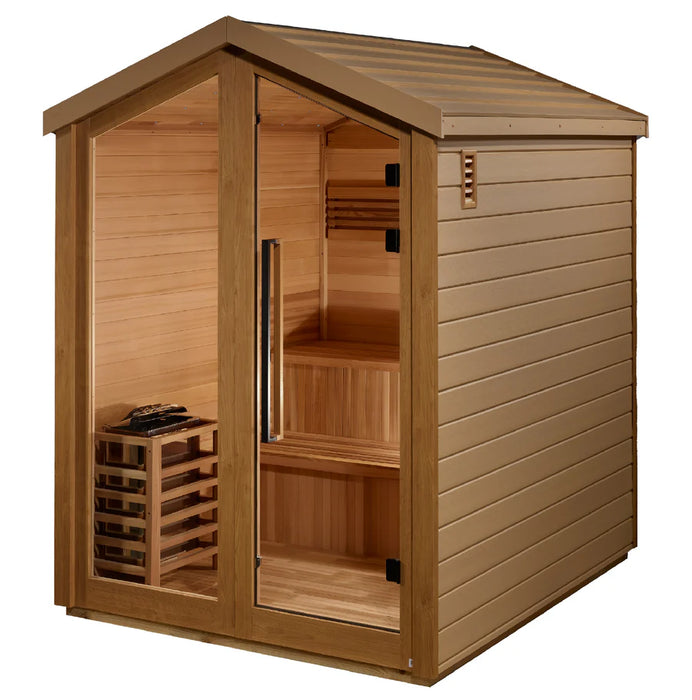 Golden Designs GDI-8506-01 Kaarina 6 Person Outdoor Traditional Sauna - Canadian Red Cedar Interior