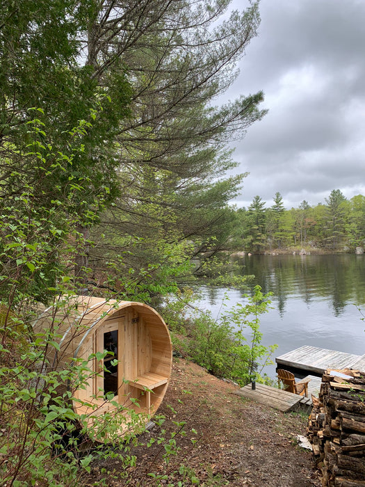 Dundalk LeisureCraft Serenity Barrel Sauna CTC2245W (Wood Burning Heater) Canadian Timber Collection