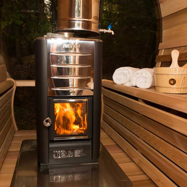 Dundalk LeisureCraft Serenity Barrel Sauna CTC2245W (Wood Burning Heater) Canadian Timber Collection