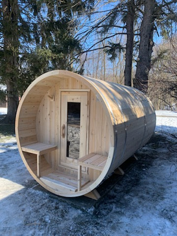 Dundalk LeisureCraft Serenity Barrel Sauna CTC2245W (Wood Burning Heater) Canadian Timber Collection