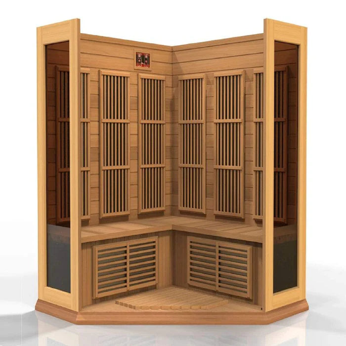 Maxxus 3-Person Corner Near Zero EMF FAR Infrared Sauna