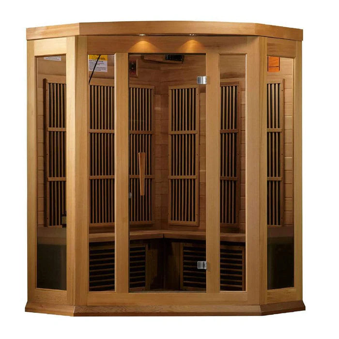 Maxxus 3-Person Corner Near Zero EMF FAR Infrared Sauna