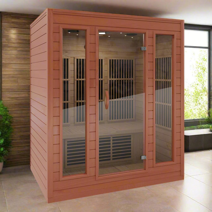 SteamSpa 3 Person Hemlock Sauna Perfect for Oxygen Bar, Heating Plate, Touch Panel