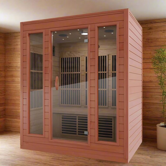 SteamSpa 3 Person Hemlock Sauna Perfect for Oxygen Bar, Heating Plate, Touch Panel