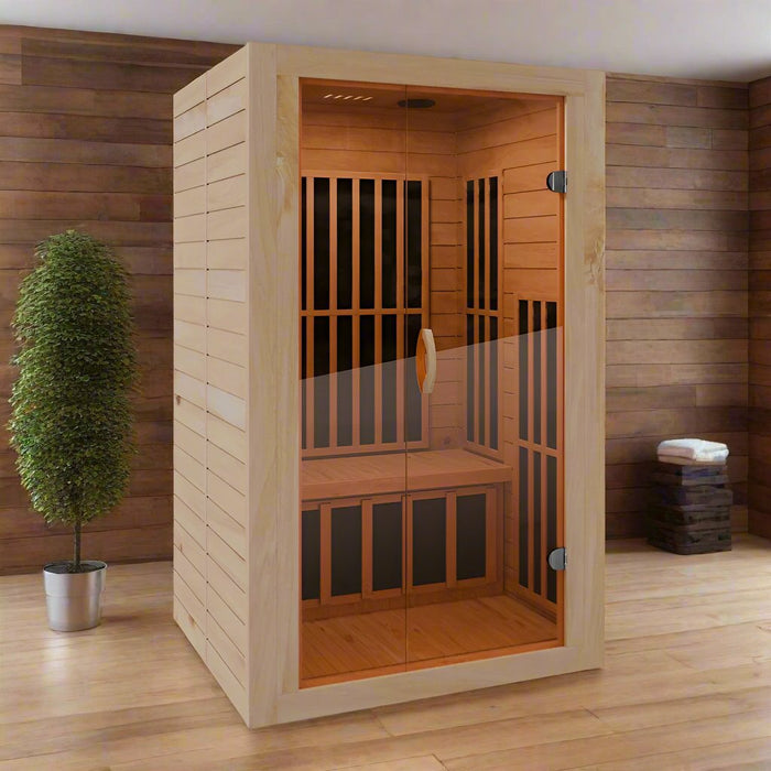 SteamSpa Home Sauna Room 1-2 Person Hemlock Wooden Indoor Sauna Spa