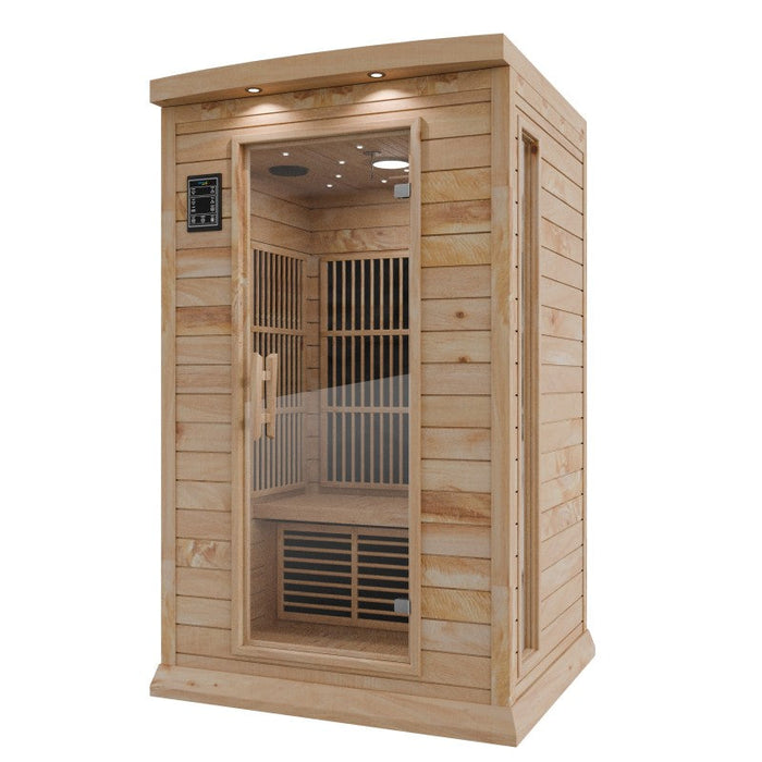 SteamSpa Compact Hemlock Sauna 1-2 Person Spa with Bluetooth