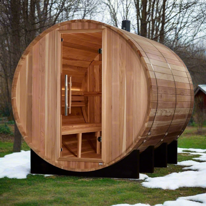 Golden Designs Klosters" 6 Person Barrel Traditional Sauna