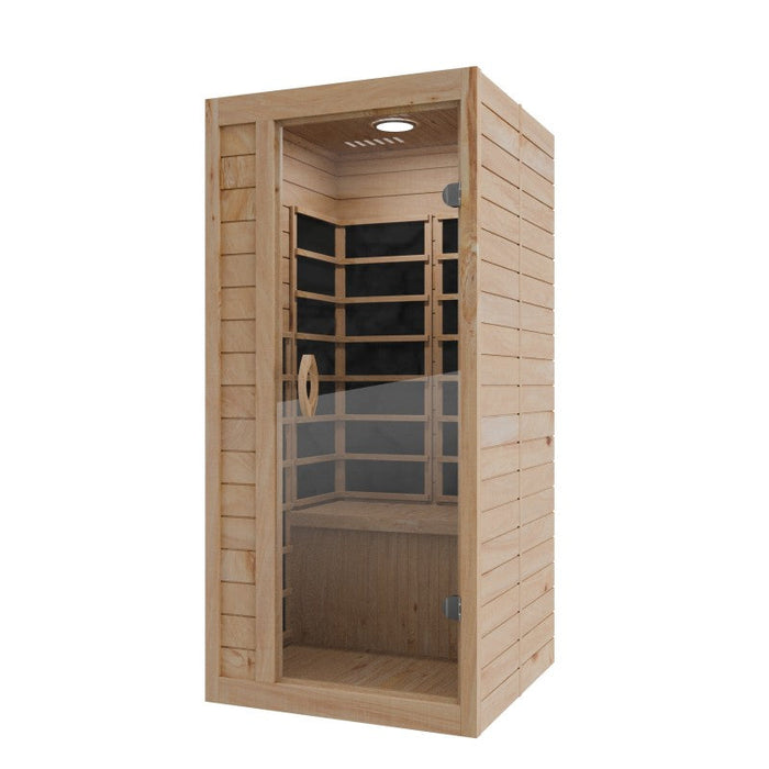 SteamSpa Home Sauna Room 1 Person Hemlock Wooden Indoor Sauna Spa