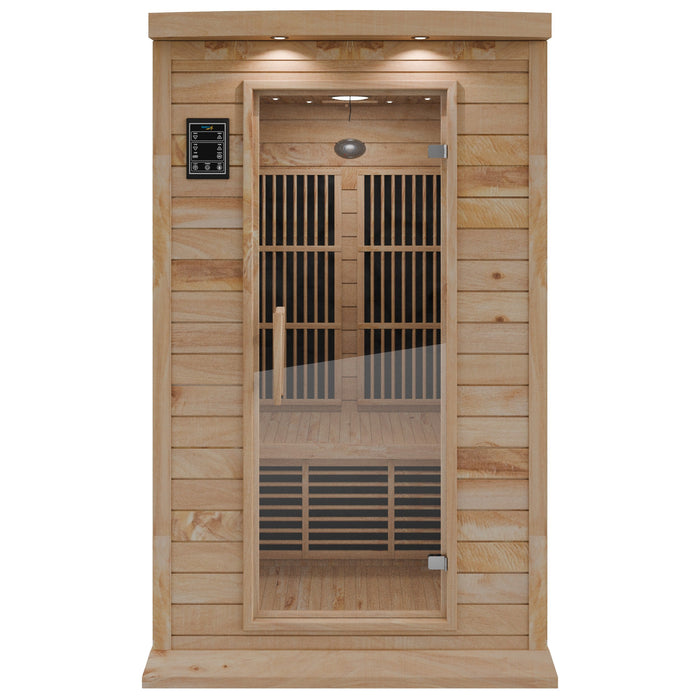 SteamSpa Compact Hemlock Sauna 1-2 Person Spa with Bluetooth