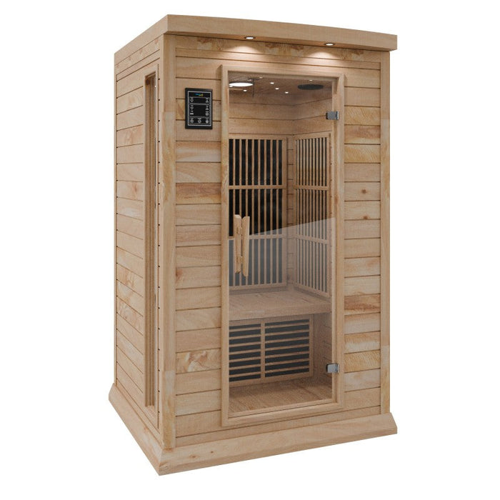 SteamSpa Compact Hemlock Sauna 1-2 Person Spa with Bluetooth