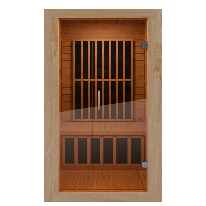 SC-SS0014-GS - SteamSpa SteamSpa 2-Person Carbon FAR Infrared Hemlock Wooden Indoor Home Sauna Room with LED Touch Control Panel